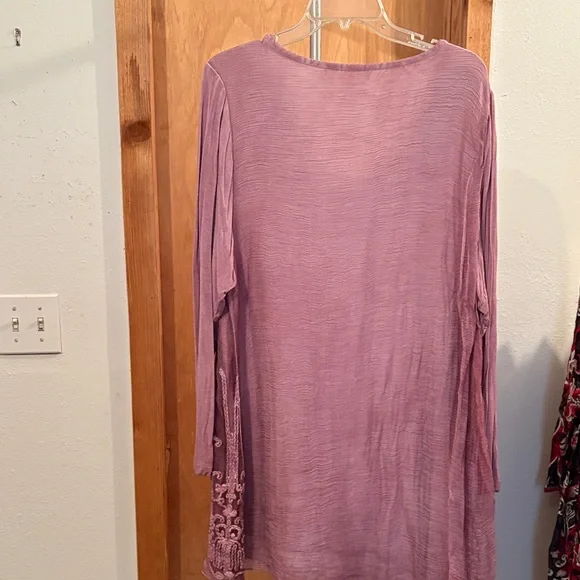 Soft Surroundings Lavender Embroidered Tunic - Picture 2 of 3